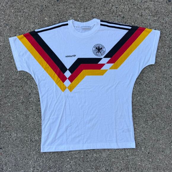Vintage 90s Adidas x Germany Soccer  Football Home Jersey T Shirt - Picture 1 of 6